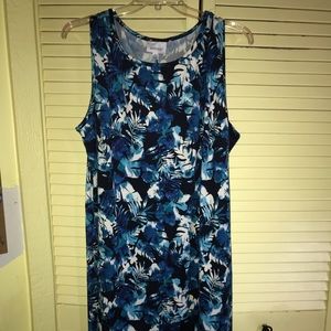 Avenue A-line Blue Leaf Dress